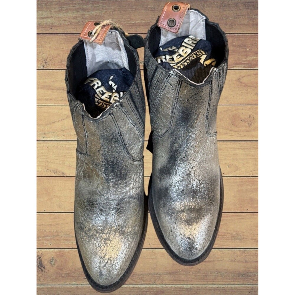 Freebird by Steven Slamanca Leather Ankle Boots Silver Distressed Sz 7 Rare!! - Picture 11 of 16